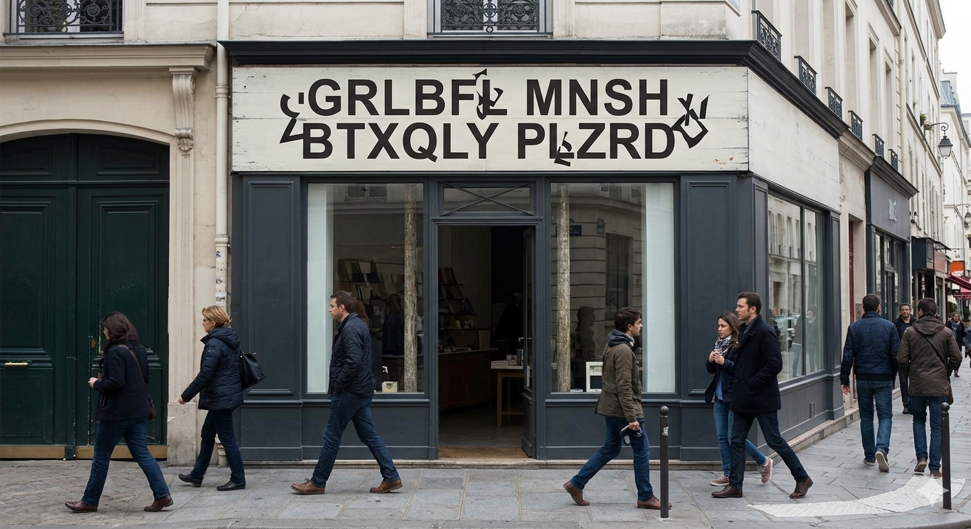 Sample showing irregular text in an AI-generated image